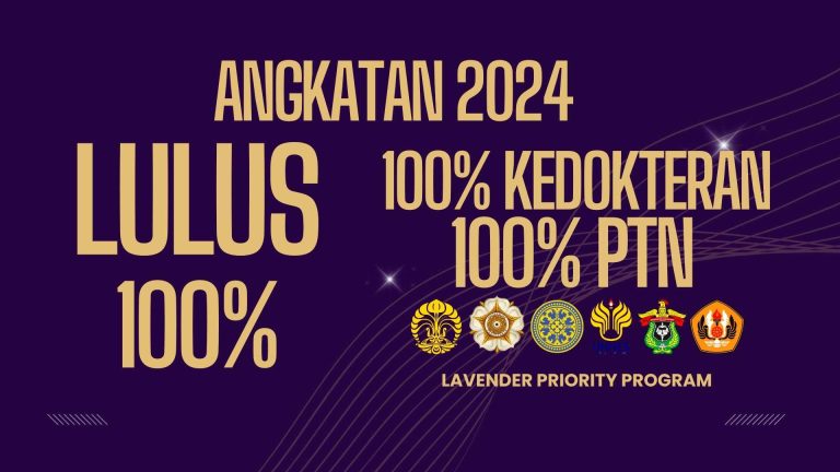 Angkatan 2024 lulus 100% dengan 100% PTN dan 100% Kedokteran